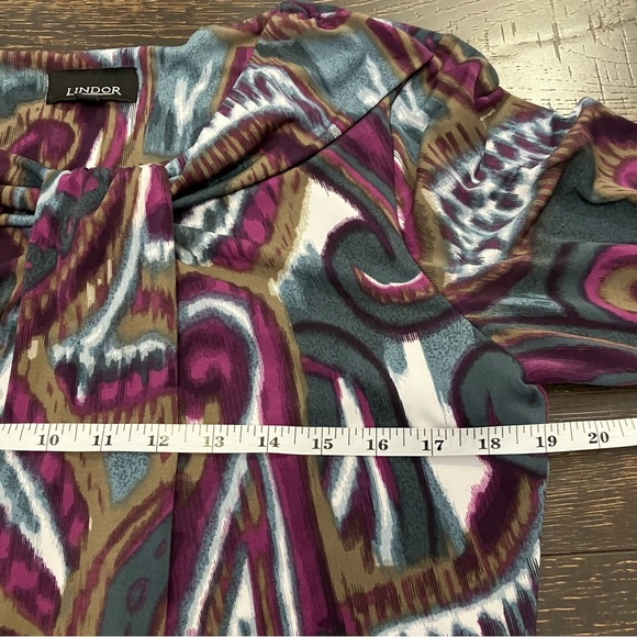 Lindor | Purple & Blue 3/4 sleeves top - Picture 5 of 7